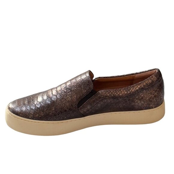 Frye Women's 8.5M Metallic Pewter Slip-On Sneakers - Picture 8 of 14